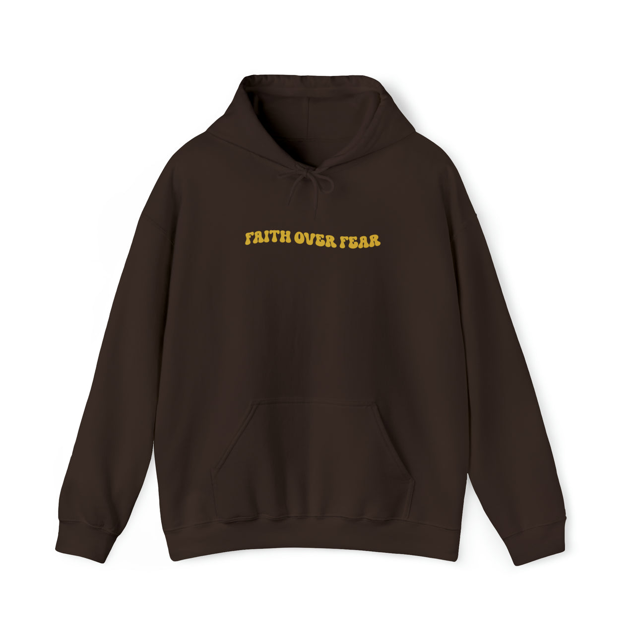 Faith Over Fear Brown Hooded Sweatshirt