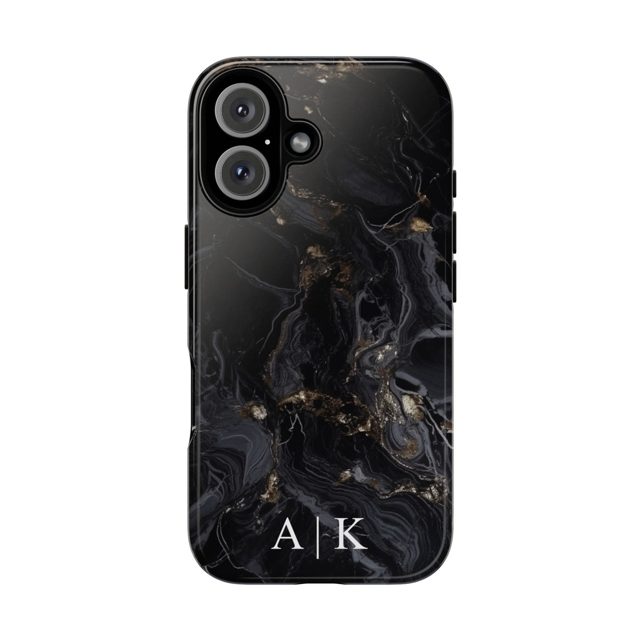 Black Marble Custom Name - Tough Phone Case