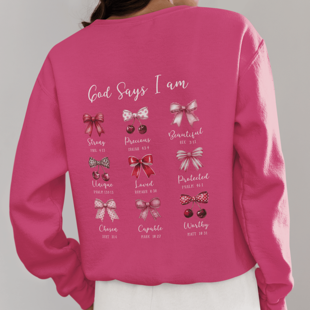 God Says I am Coquette Back Design Sweatshirt