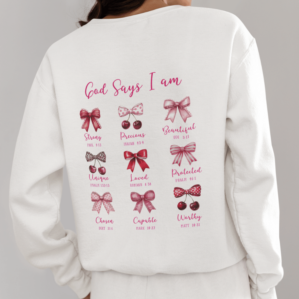 God Says I am Coquette Back Design Sweatshirt