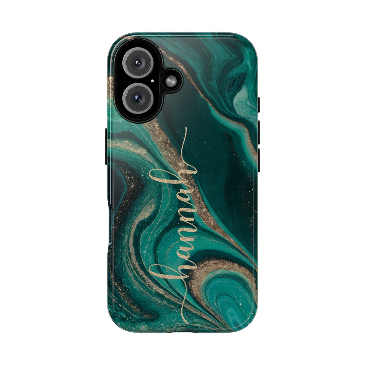 Green Marble Custom Name - Tough Phone Case