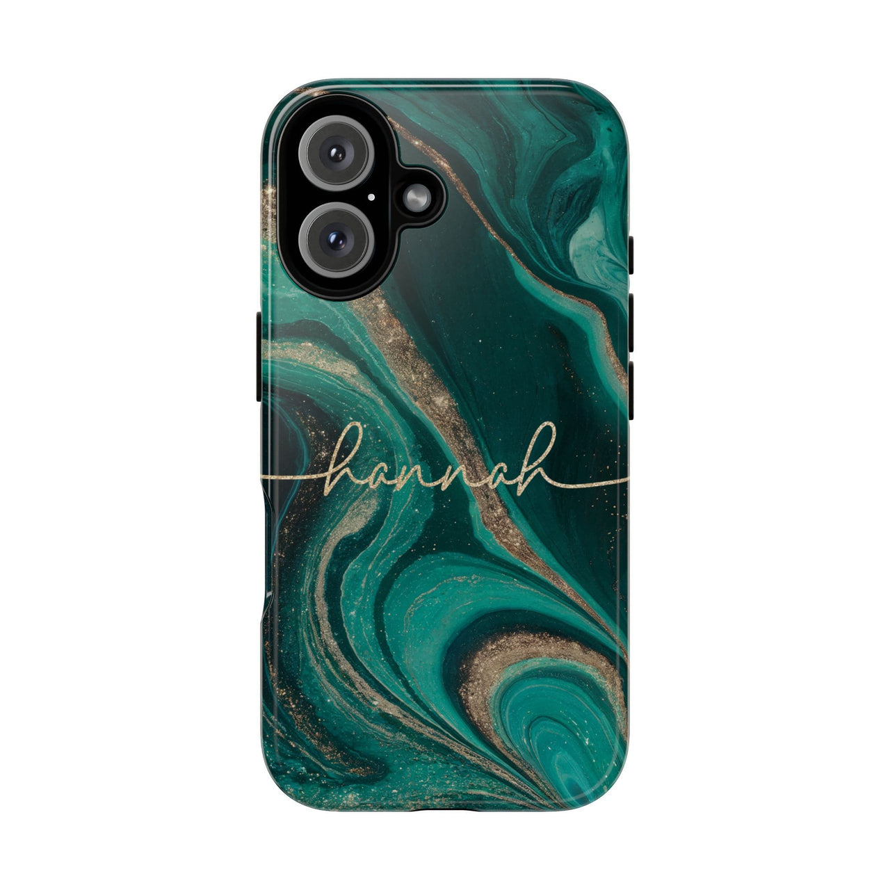 Green Marble Custom Name - Tough Phone Case