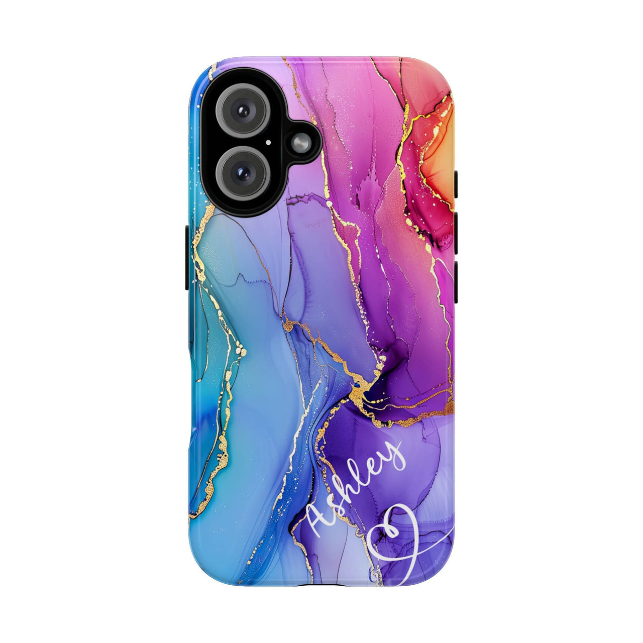 Rainbow Marble Custom Name - Tough Phone Case