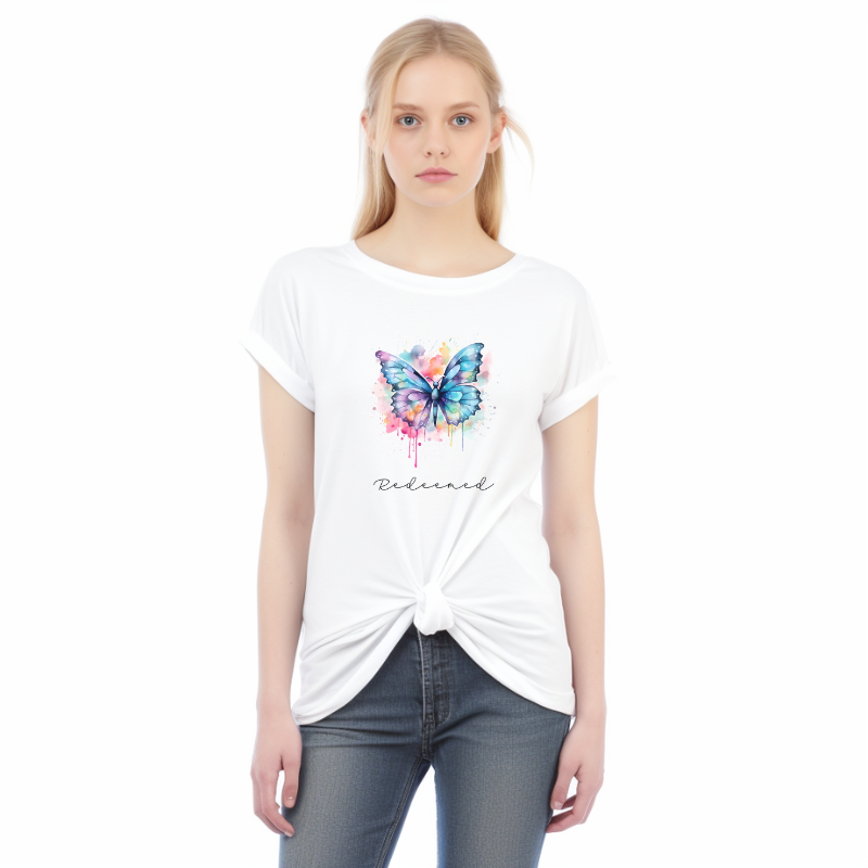 Redeemed Multi-color Butterfly Unisex Jersey Short Sleeve Tee