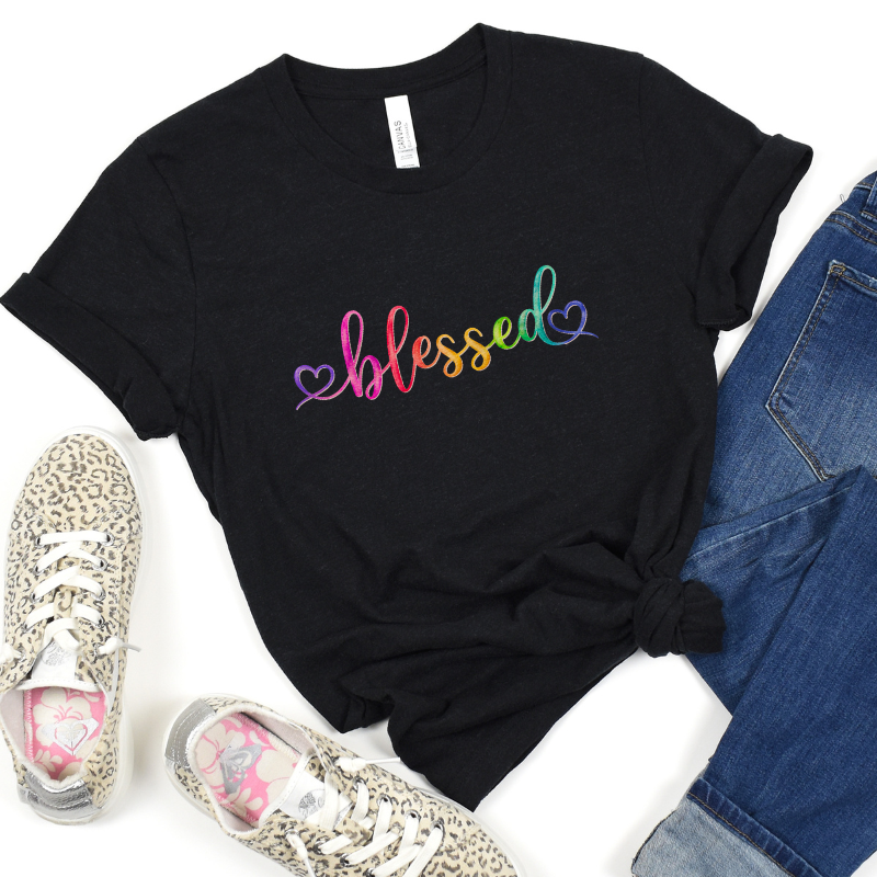 Blessed Rainbow Watercolor Unisex Jersey Short Sleeve Tee