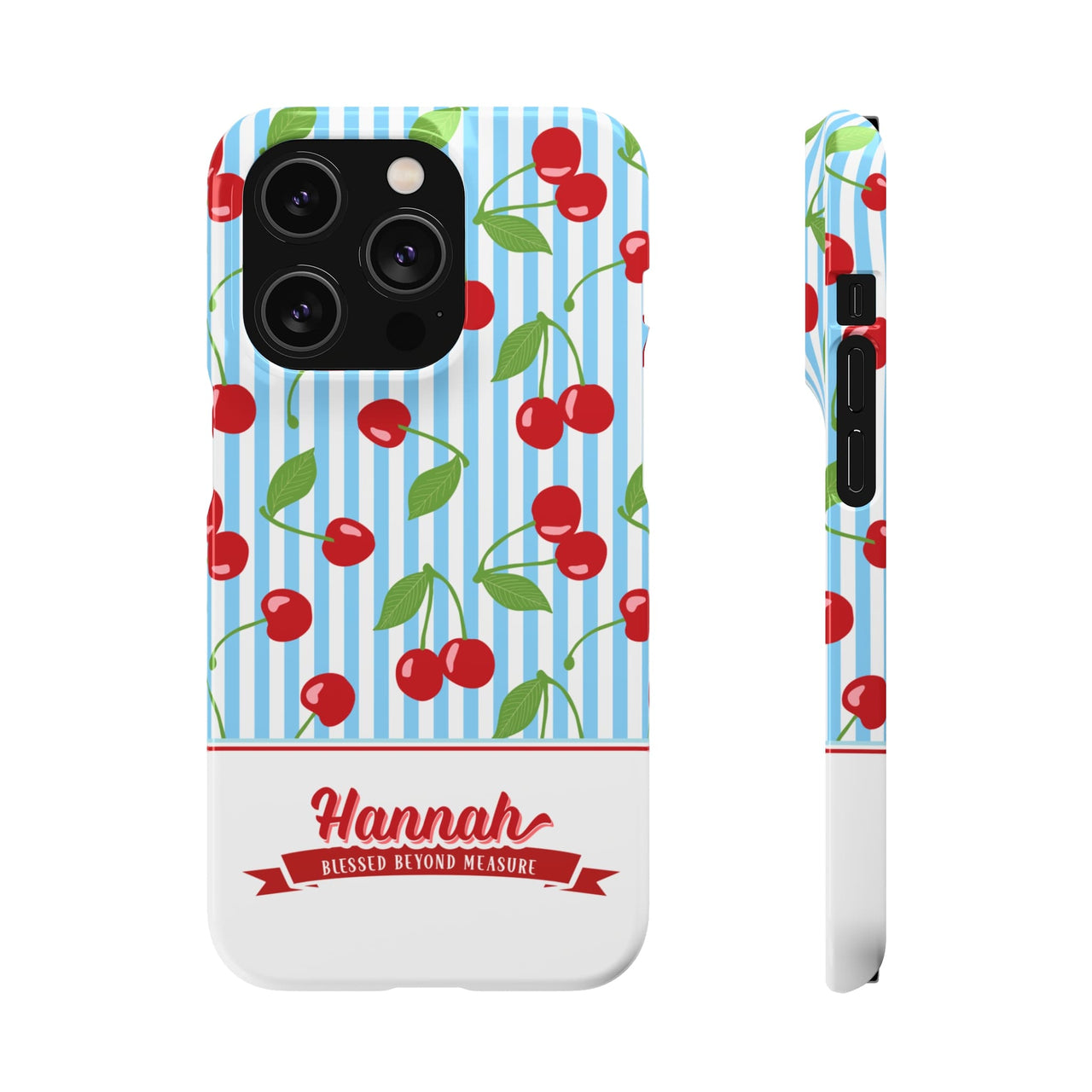 Classic Cherry Stripes - Snap Phone Case