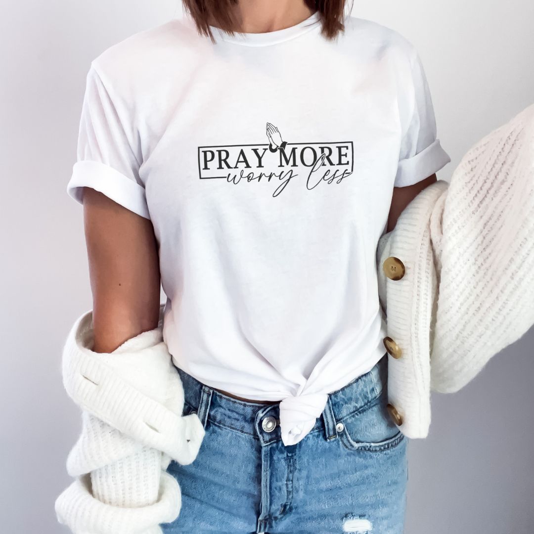 Pray More Worry Less Unisex Jersey Short Sleeve Tee