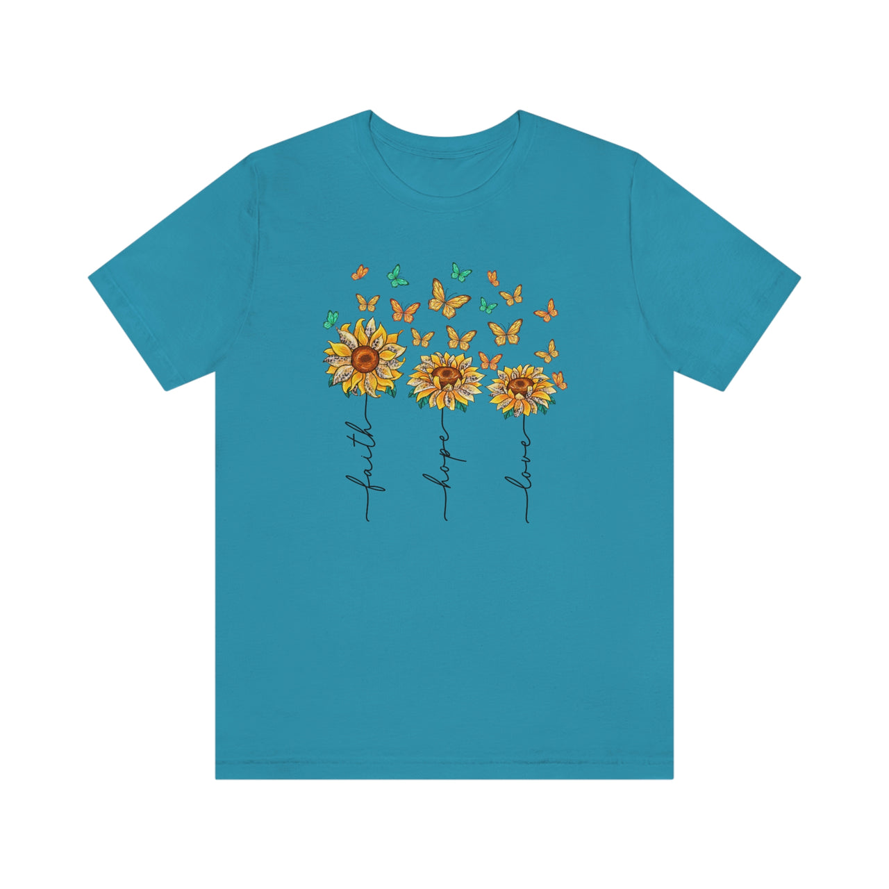 Sunflower Faith Hope Love Unisex Jersey Short Sleeve Tee